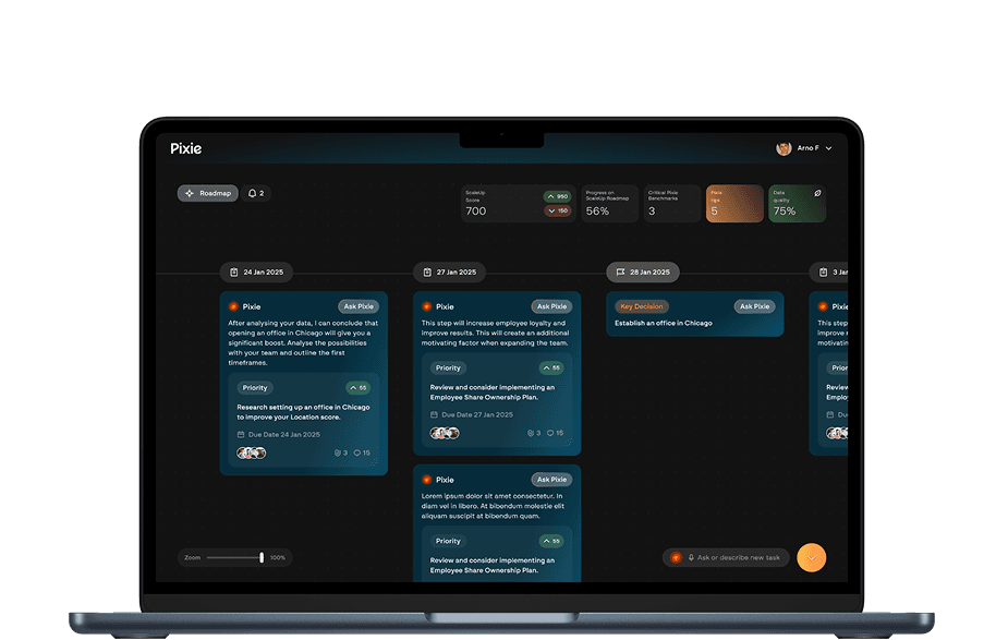 Pixie dashboard on laptop